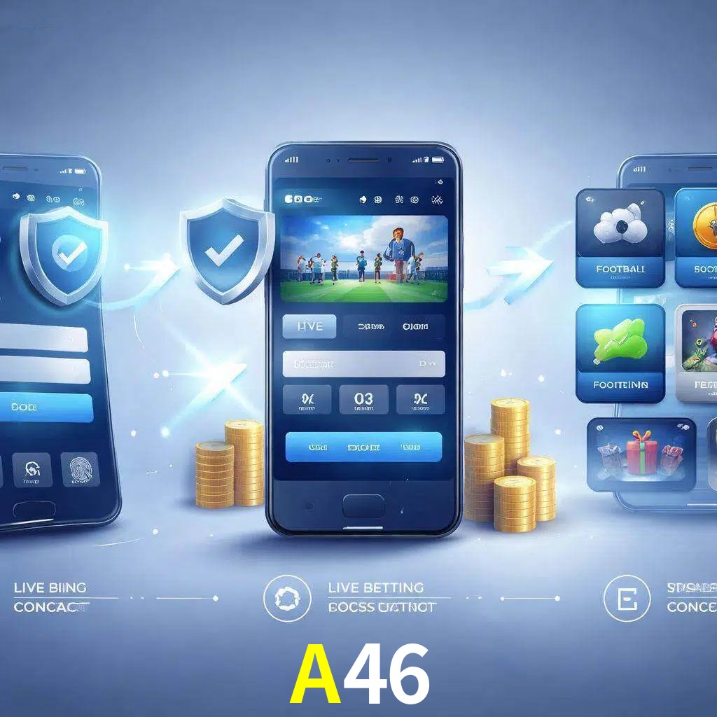 Pasos de acceso a la app A46 en pantalla de teléfono móvil